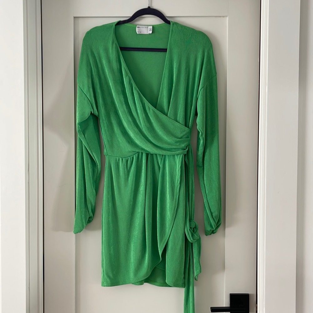 Asos Lime Green slinky Disco Dress